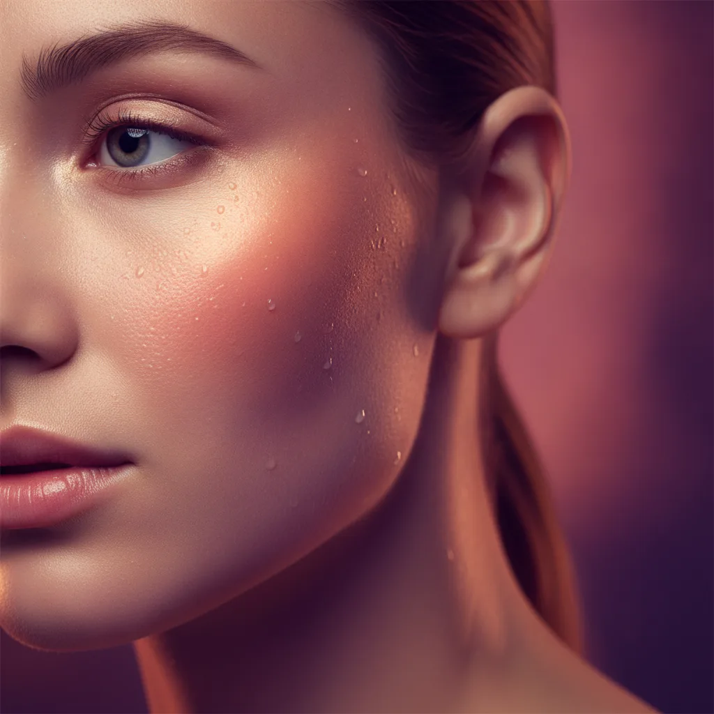 Glowing skin close-up